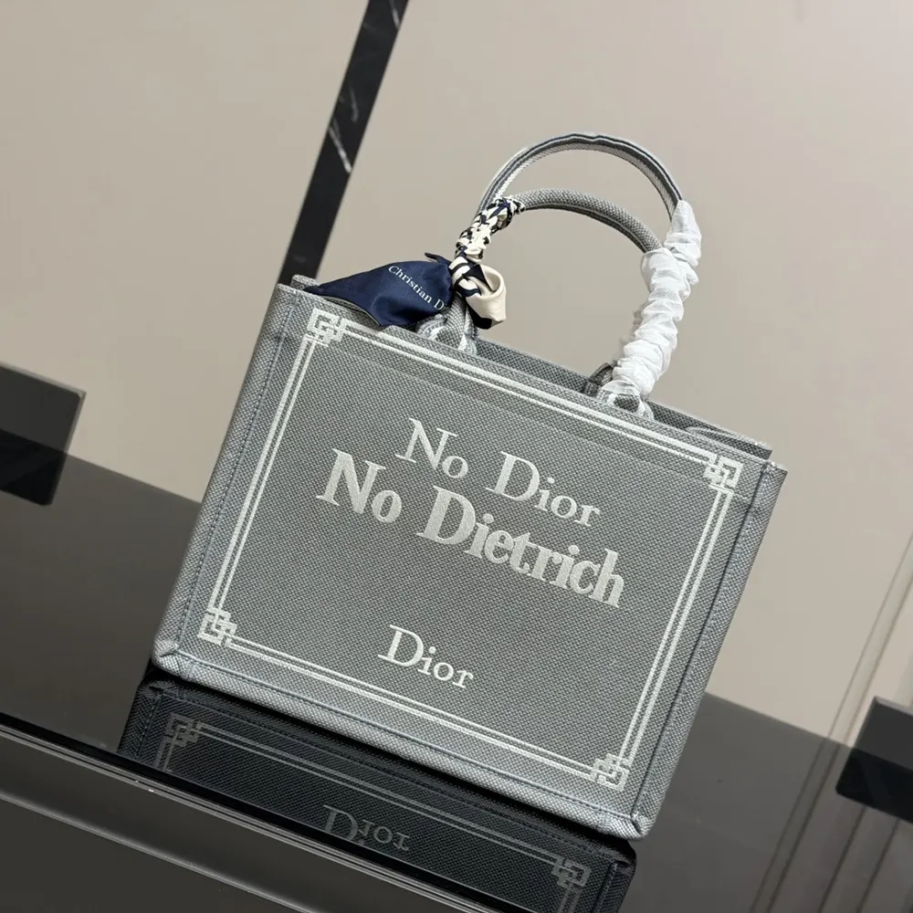 Dior Women Medium Dior Book Tote with Strap Blue-Greige No Dior No Dietrich Embroidery - image 5