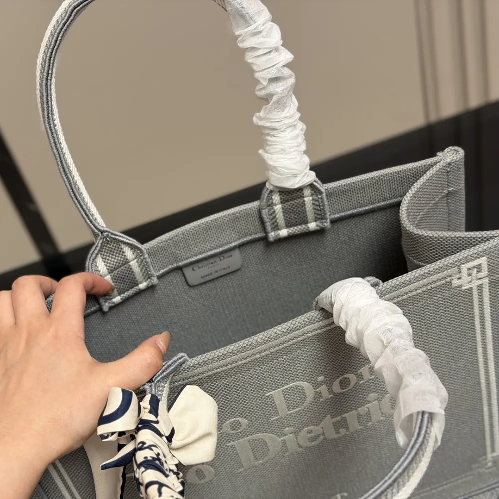 Dior Women Medium Dior Book Tote with Strap Blue-Greige No Dior No Dietrich Embroidery - image 8