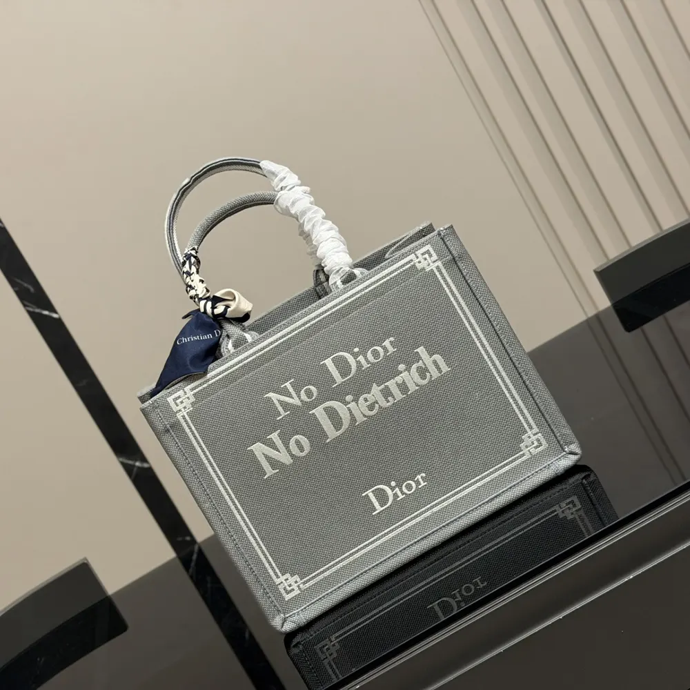 Dior Women Medium Dior Book Tote with Strap Blue-Greige No Dior No Dietrich Embroidery - image 4