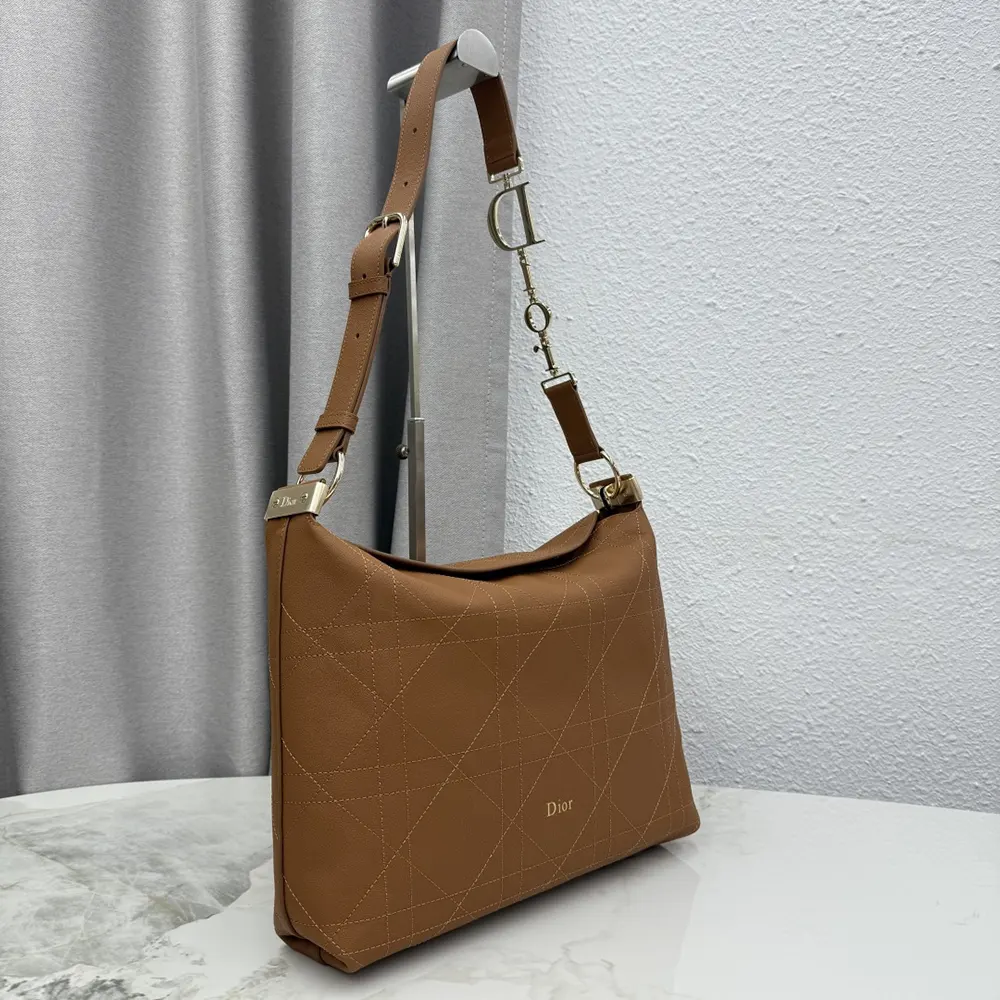 Dior Women Medium Diorly Bag Marron Bobby Flat Macrocannage Grained Calfskin - image 4
