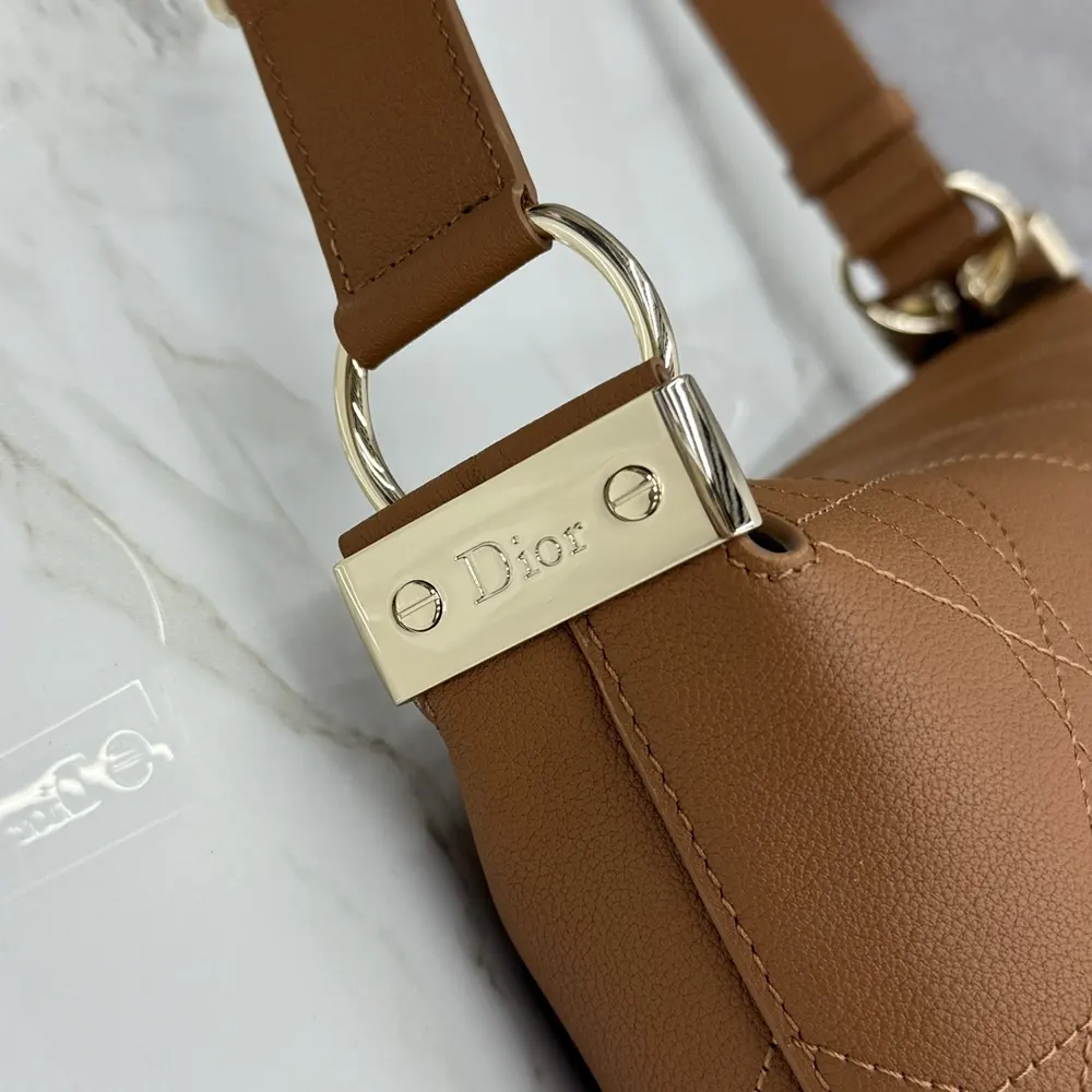 Dior Women Medium Diorly Bag Marron Bobby Flat Macrocannage Grained Calfskin - image 8