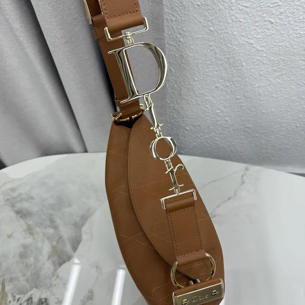 Dior Women Medium Diorly Bag Marron Bobby Flat Macrocannage Grained Calfskin - image 7