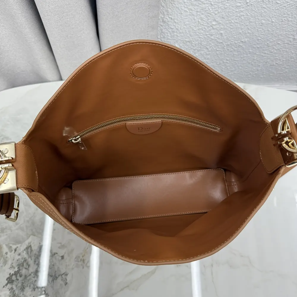 Dior Women Medium Diorly Bag Marron Bobby Flat Macrocannage Grained Calfskin - image 6
