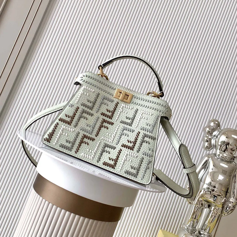 Close-up of FF interlacing hardware on Fendi Women Peekaboo ISeeU Mini