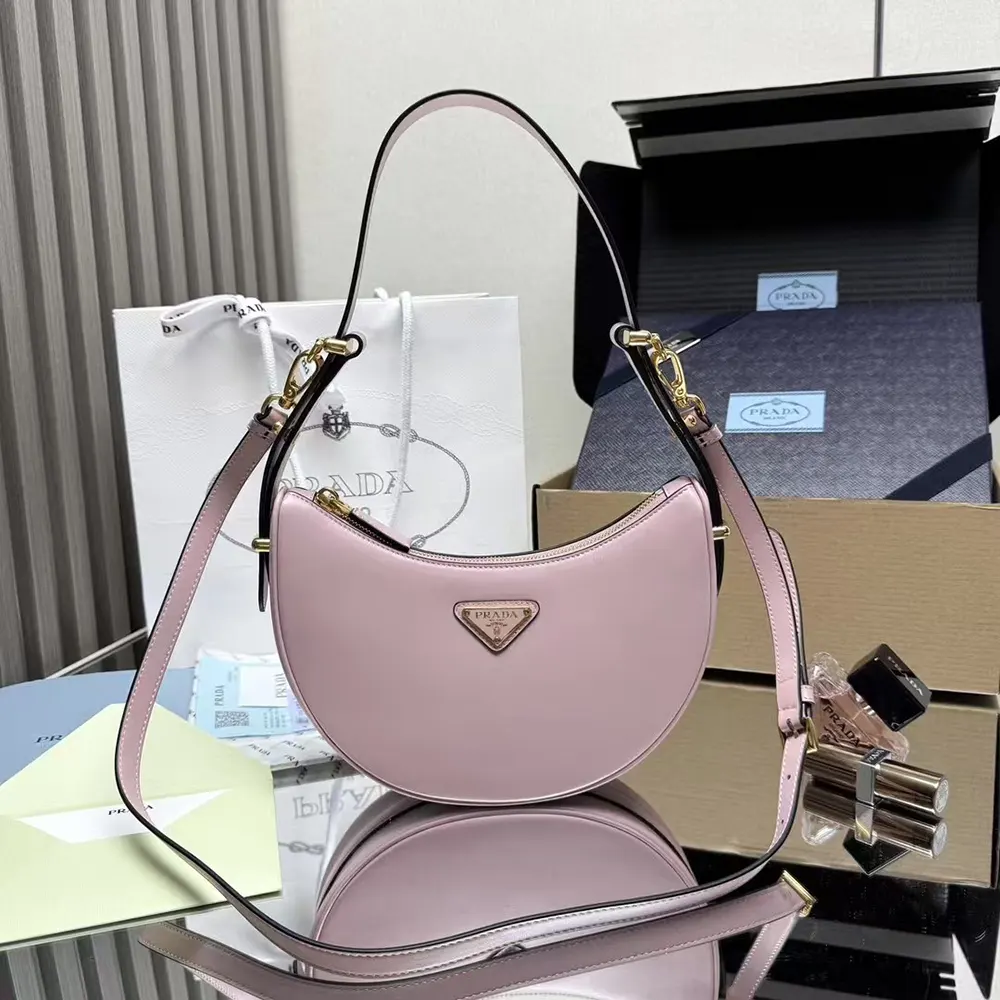 Prada Women Arqué Mini Leather Shoulder Bag-Pink - image 8
