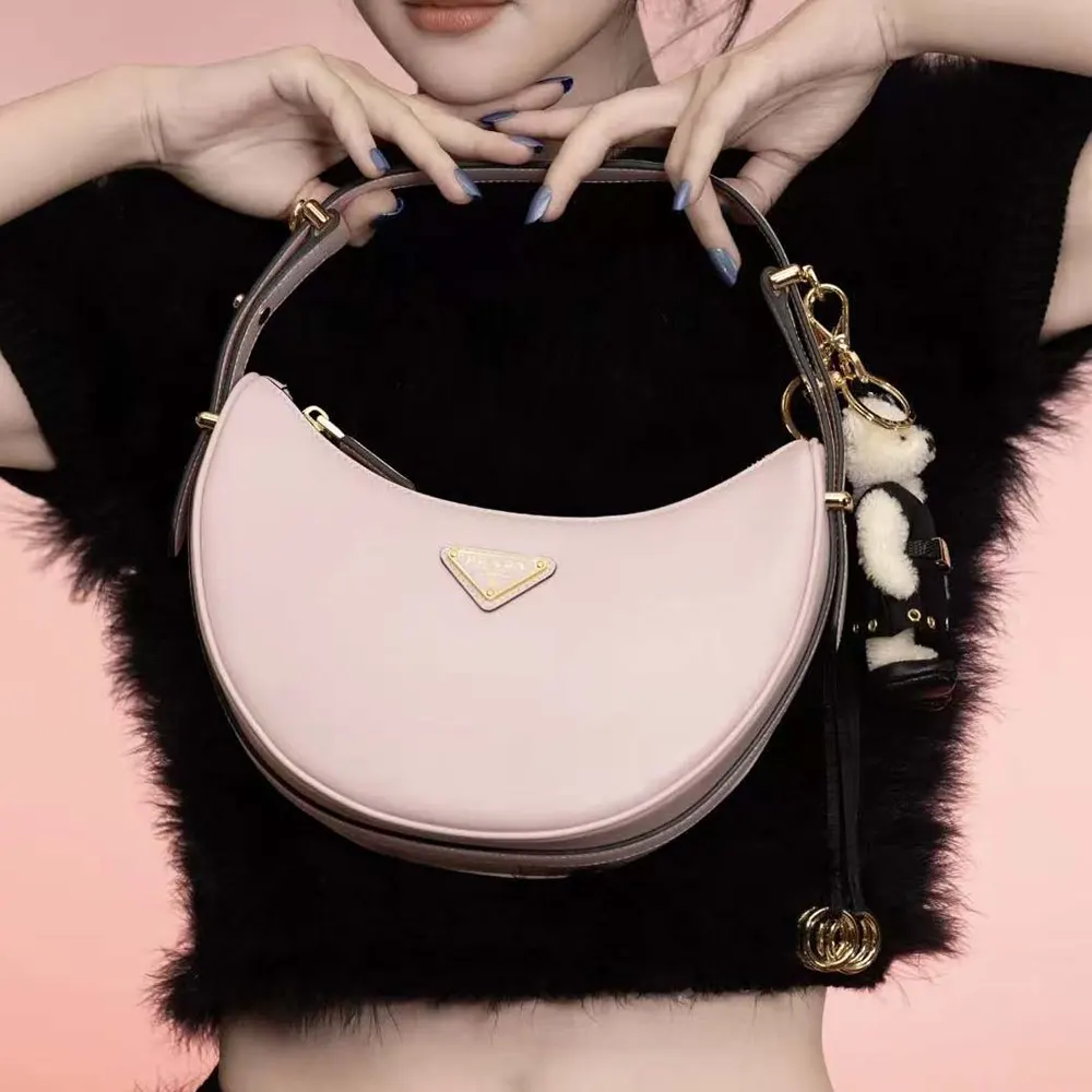 Prada Women Arqué Mini Leather Shoulder Bag-Pink - image 7