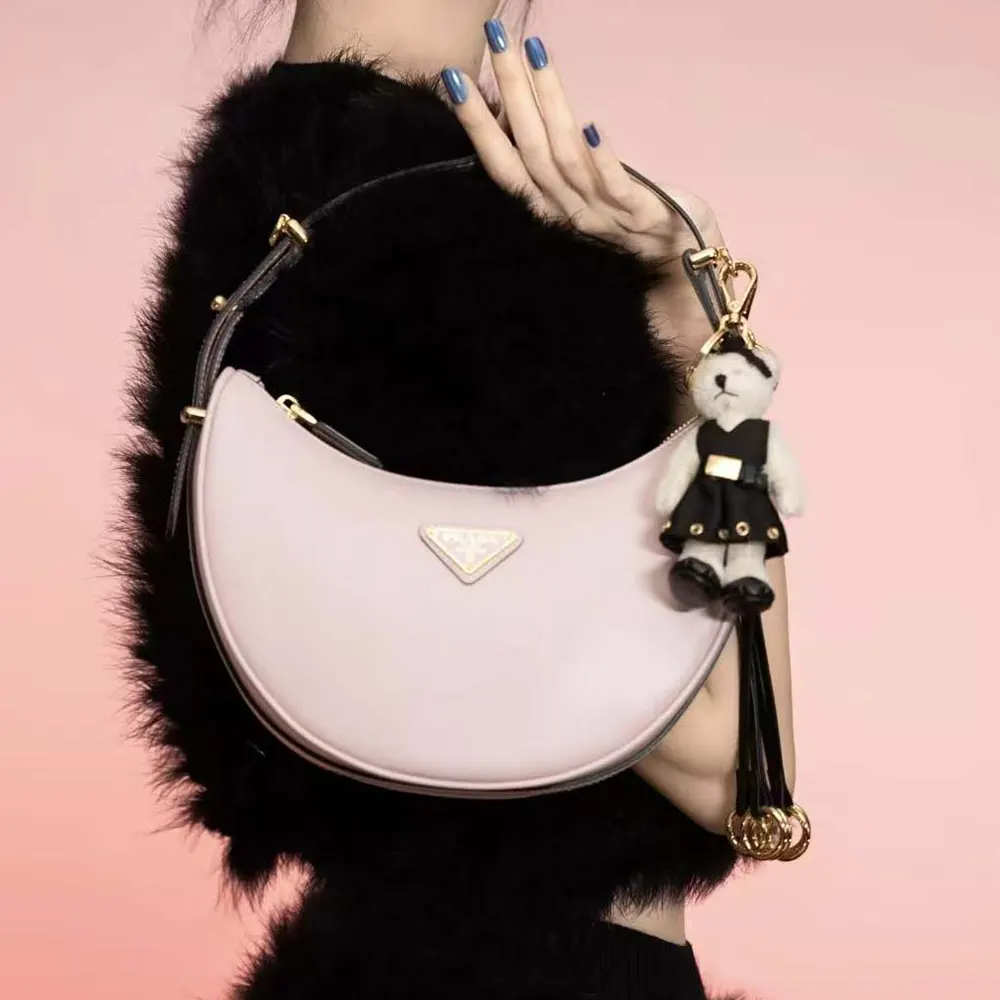 Prada Women Arqué Mini Leather Shoulder Bag-Pink - image 6