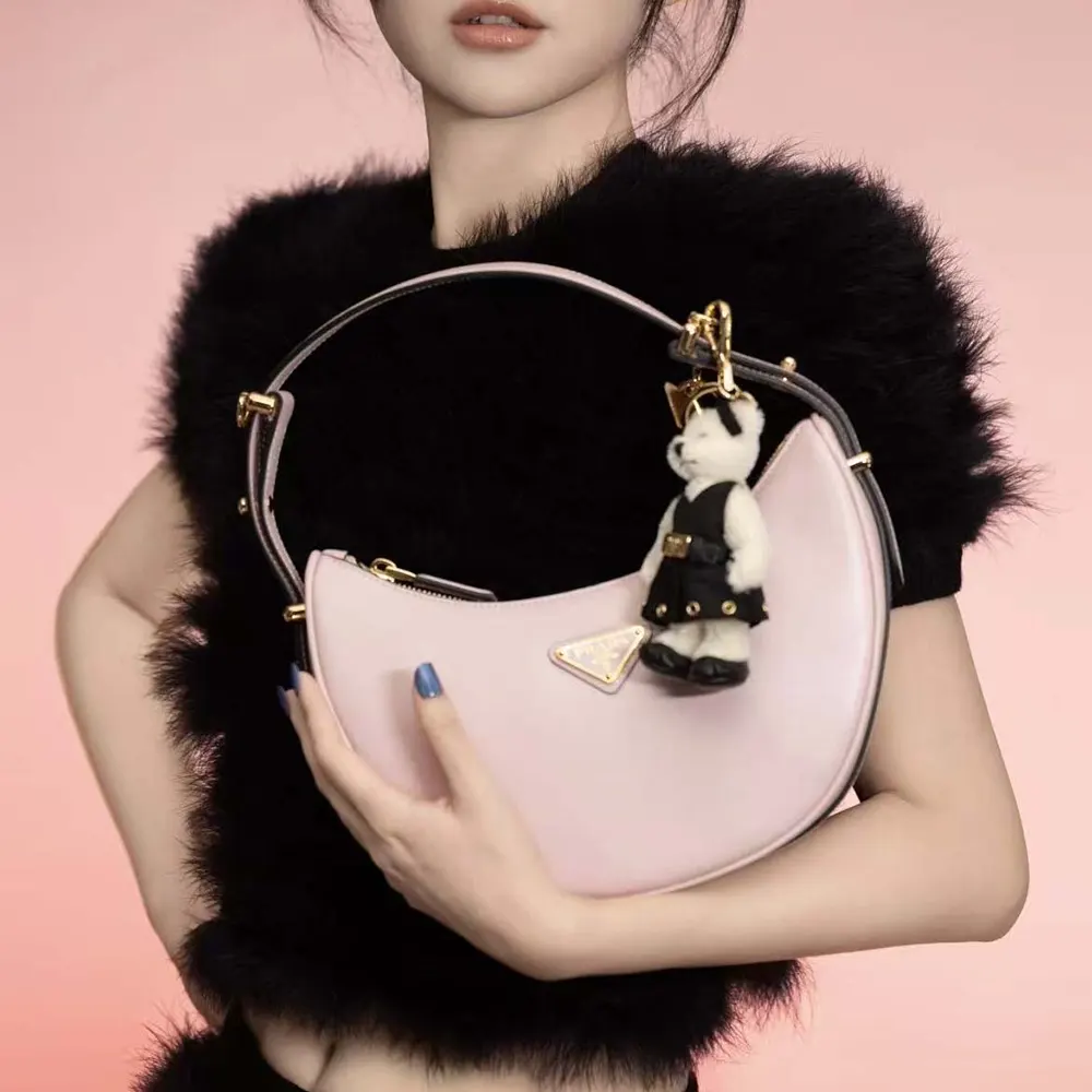 Prada Women Arqué Mini Leather Shoulder Bag-Pink - image 5