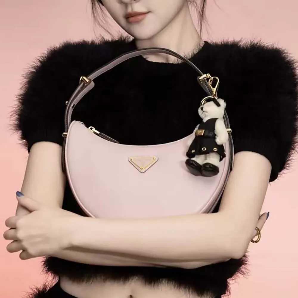 Prada Women Arqué Mini Leather Shoulder Bag-Pink - image 4