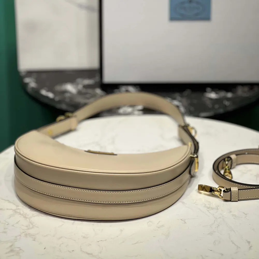 Prada Women Arqué Mini Leather Shoulder Bag-Sand Beige - image 6