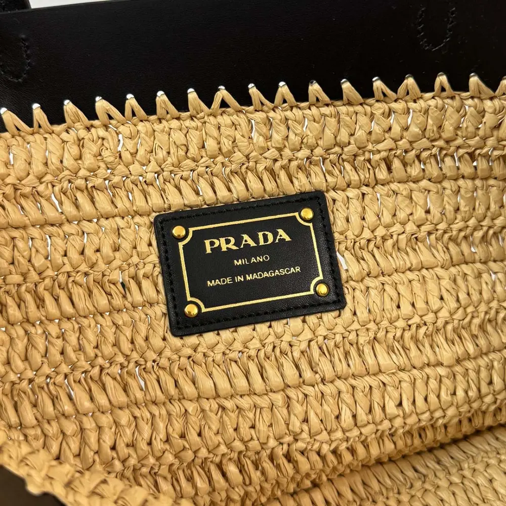 Prada Women Medium Crochet and Leather Tote Bag-Black - image 10