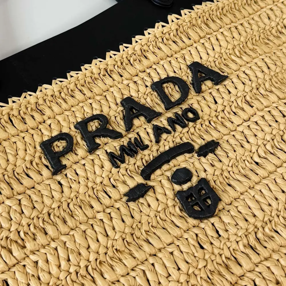 Prada Women Medium Crochet and Leather Tote Bag-Black - image 9