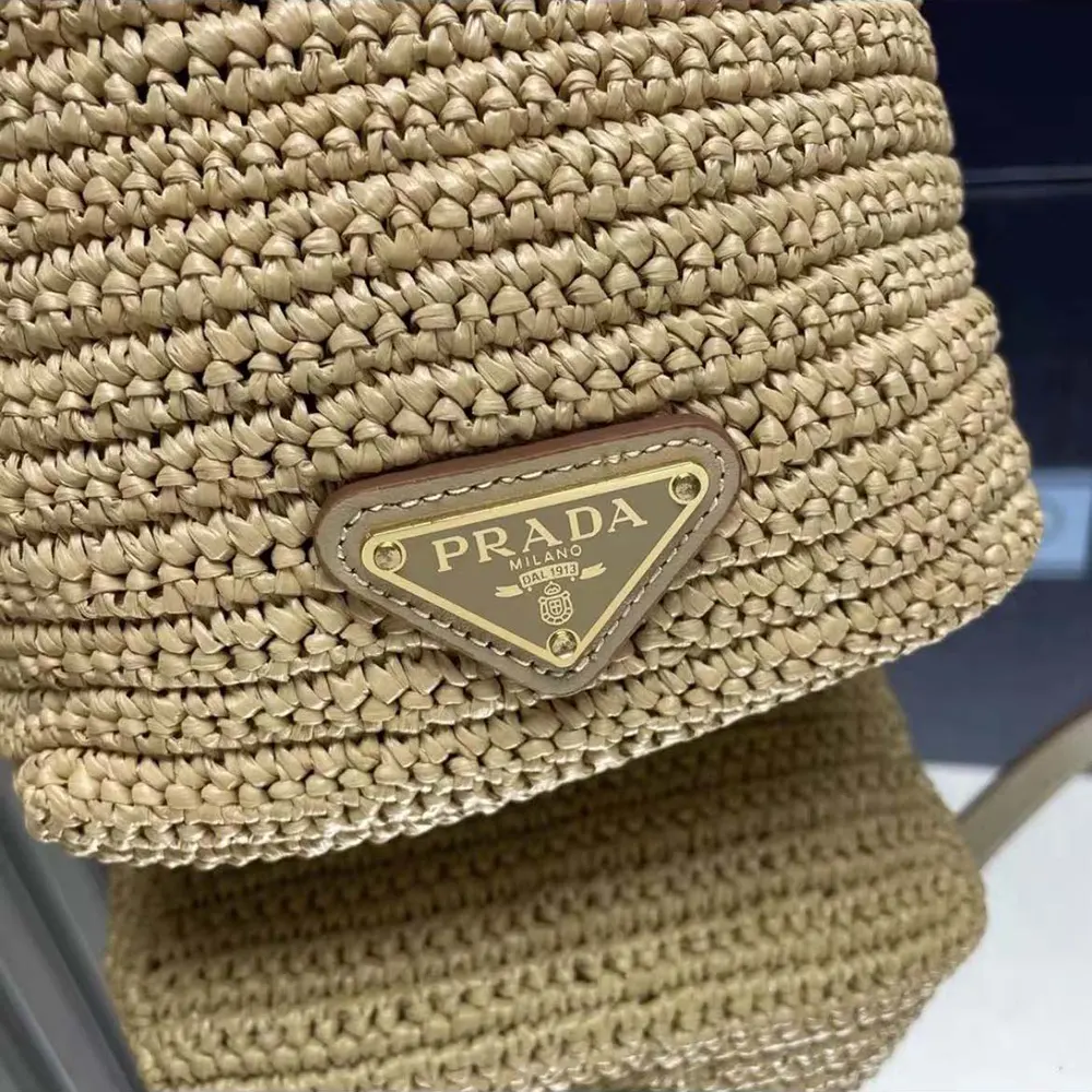 Prada Women Mini Crochet and Leather Bucket Bag-Natural - image 10