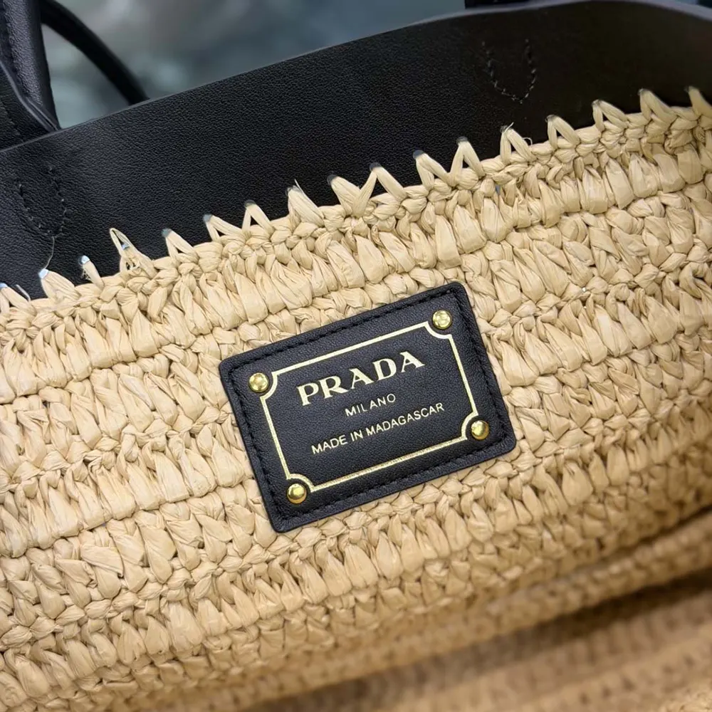 Prada Women Mini Crochet and Leather Tote Bag - image 10