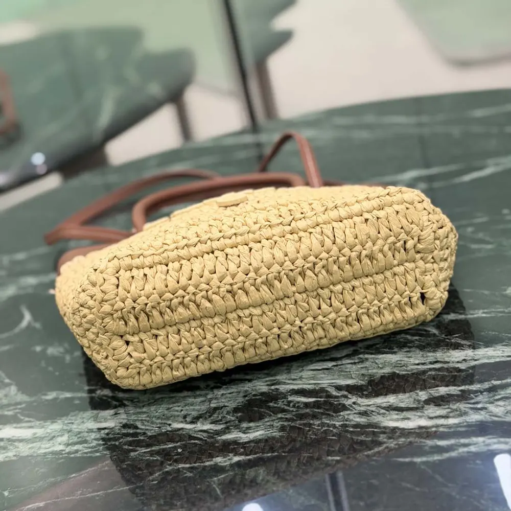 Prada Women Mini Crochet and Leather Tote Bag - image 15