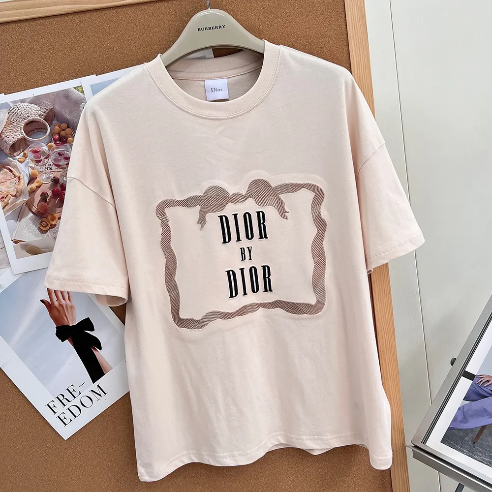 Dior Women Oversized Embroidered Book Cover T-Shirt Pink Cotton Jersey - image 4