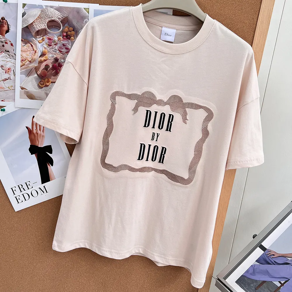 Dior Women Oversized Embroidered Book Cover T-Shirt Pink Cotton Jersey - image 5