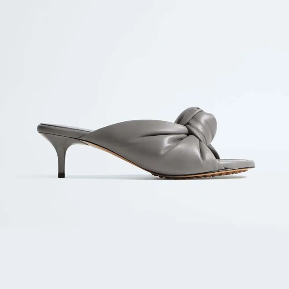 Bottega Veneta Women Cherry Mule in Supple Nappa Leather-Basalt