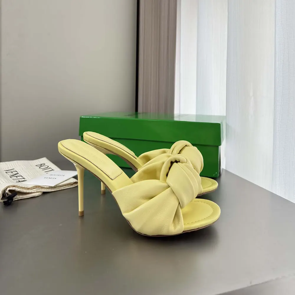 Back view showing open-back design of Bottega Veneta Women Cherry Mule
