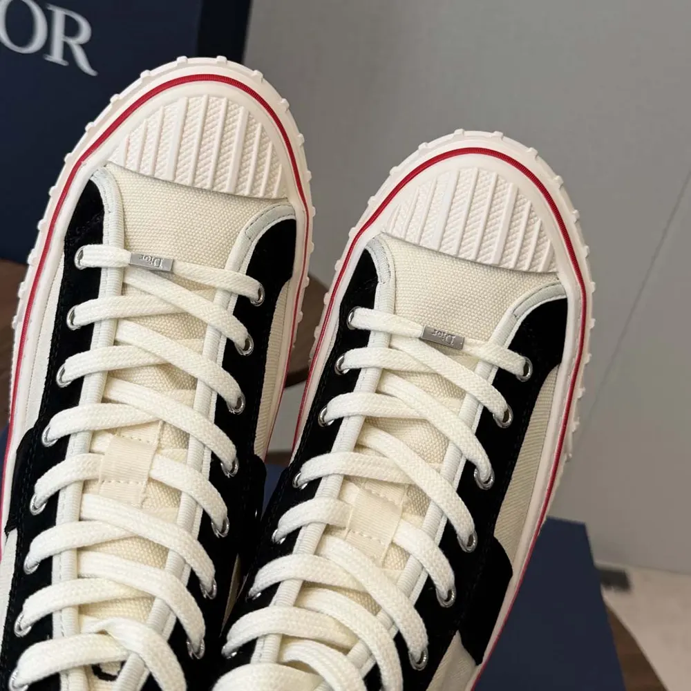 Dior Unisex Hooper High-Top Sneaker White Canvas and Navy Blue Suede Calfskin - image 7