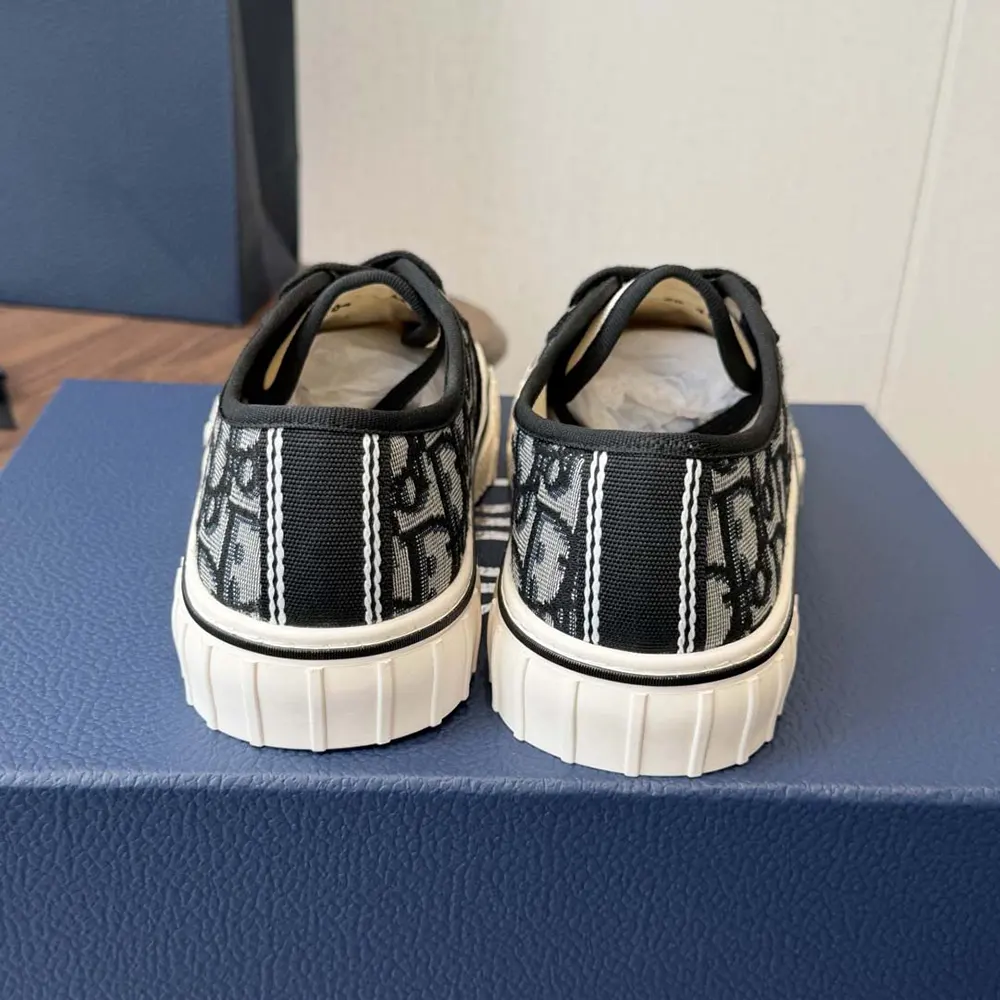 Dior Unisex Hooper Low-Top Sneaker Beige and Blue Dior Oblique Jacquard and Black Suede Calfskin - image 8