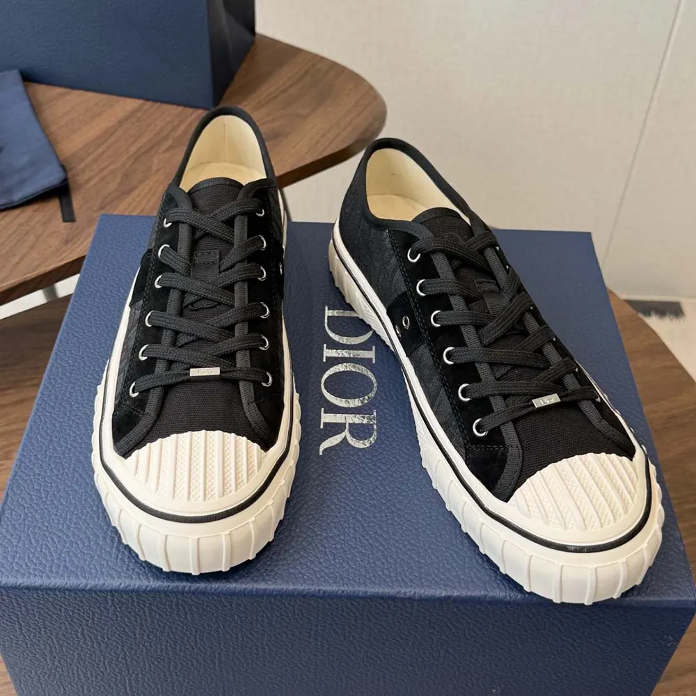 Top view of Dior Unisex Hooper Low-Top Sneaker lace-up closure