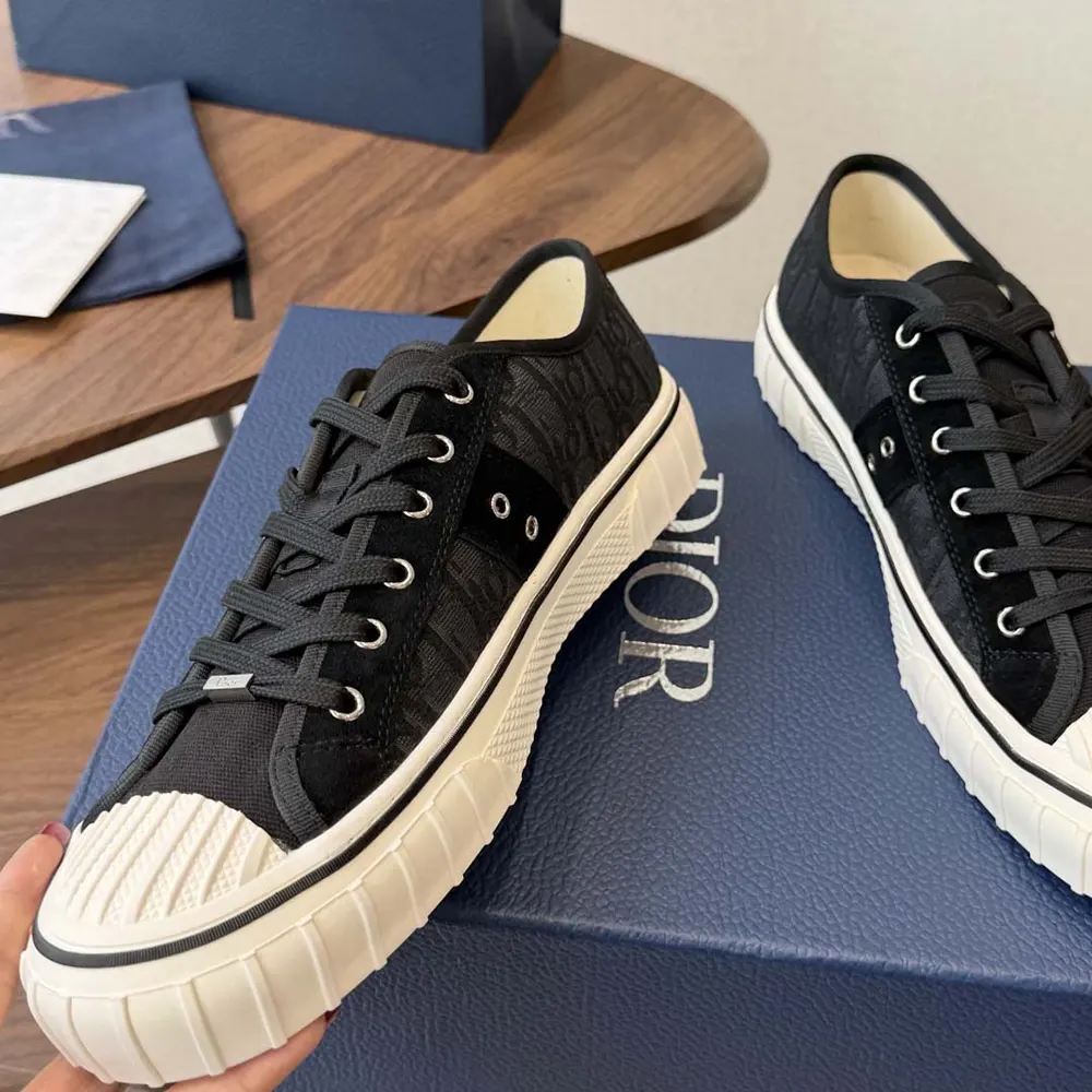 Dior Unisex Hooper Low-Top Sneaker Black Dior Oblique Jacquard and Black Suede Calfskin - image 5