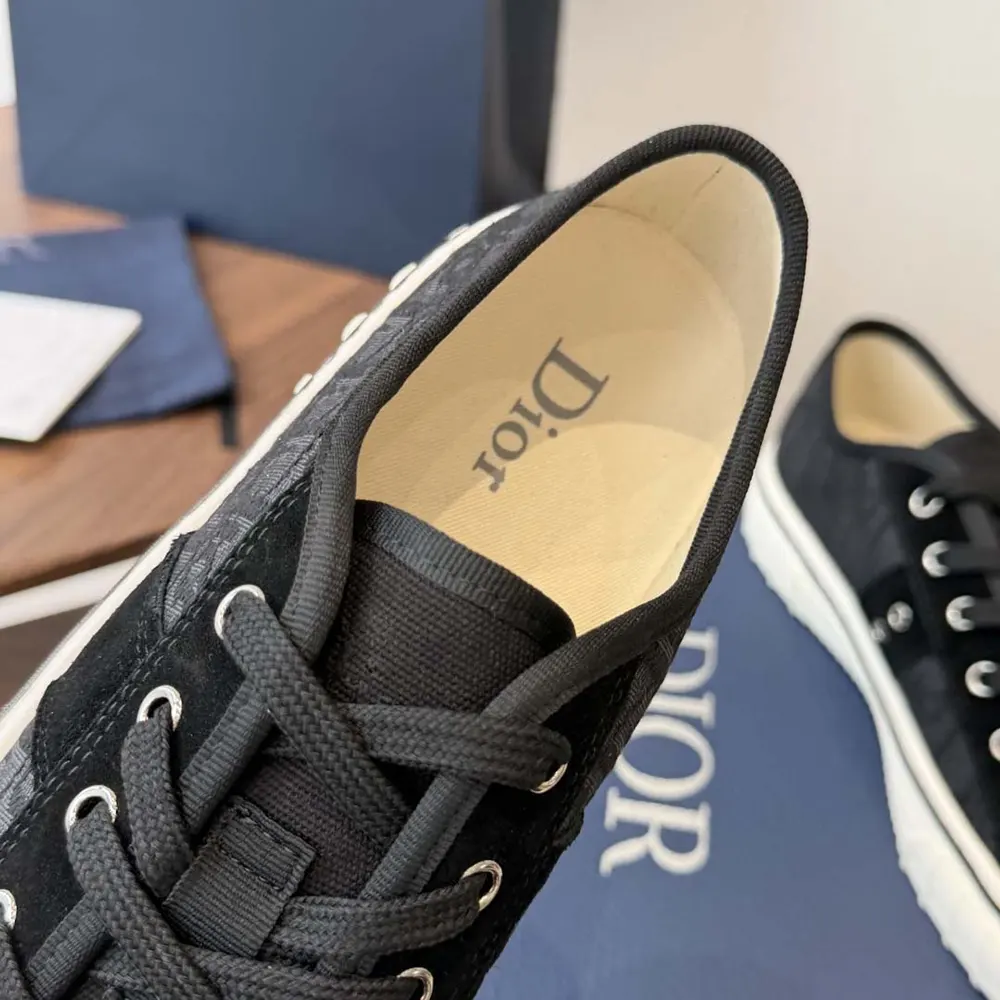 Dior Unisex Hooper Low-Top Sneaker Black Dior Oblique Jacquard and Black Suede Calfskin - image 7