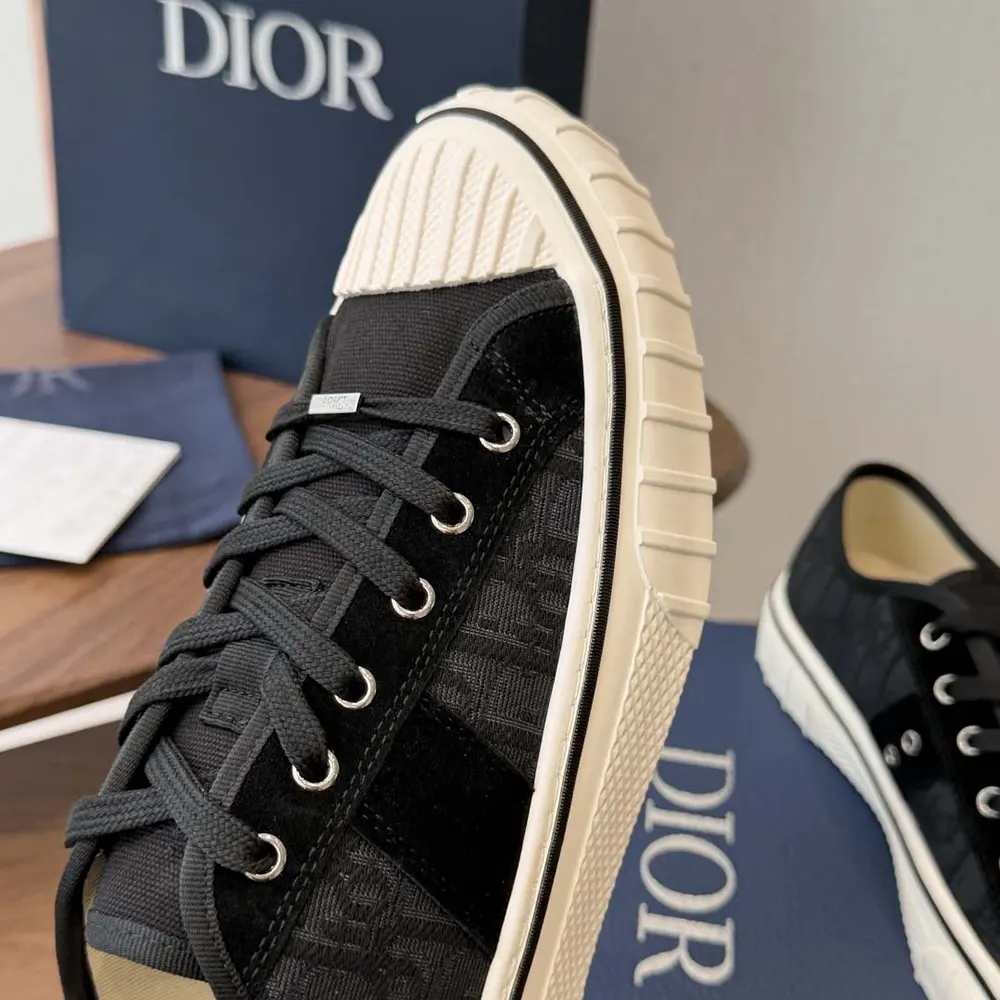 Dior Unisex Hooper Low-Top Sneaker Black Dior Oblique Jacquard and Black Suede Calfskin - image 6