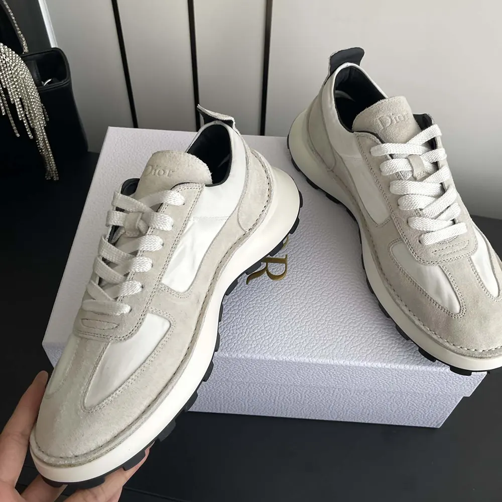 Dior Unisex Squash Sneaker Dior Gray Suede Calfskin and White Technical Fabric - image 7