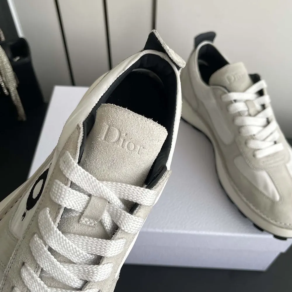 Dior Unisex Squash Sneaker Dior Gray Suede Calfskin and White Technical Fabric - image 8