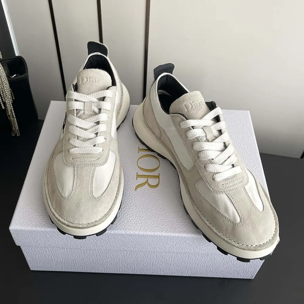 Dior Unisex Squash Sneaker Dior Gray Suede Calfskin and White Technical Fabric - image 5