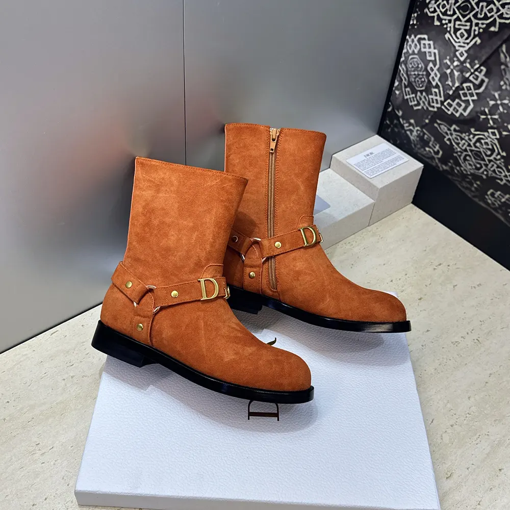 Dior Women Bolt Ankle Boot Cognac Brown Suede Calfskin - image 5