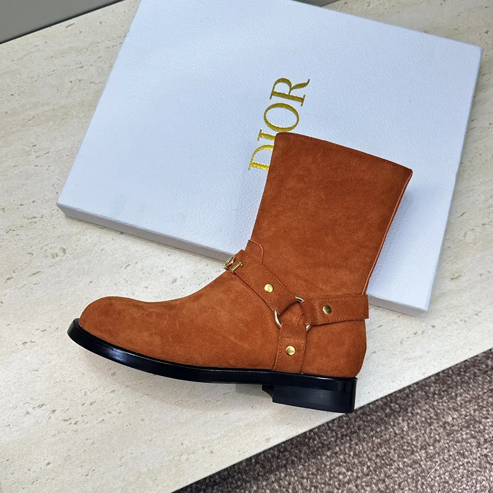 Dior Women Bolt Ankle Boot Cognac Brown Suede Calfskin - image 6