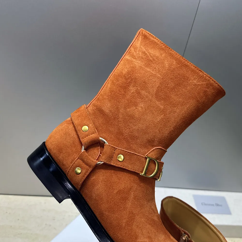 Dior Women Bolt Ankle Boot Cognac Brown Suede Calfskin - image 8