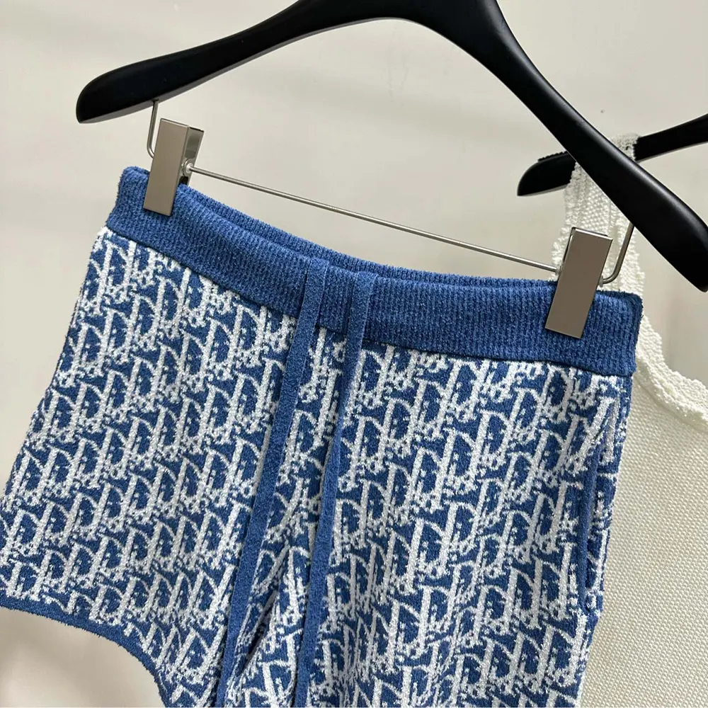 Dior Women Dioriviera Shorts Blue Spongy Dior Oblique Cotton-Blend Jacquard - image 4