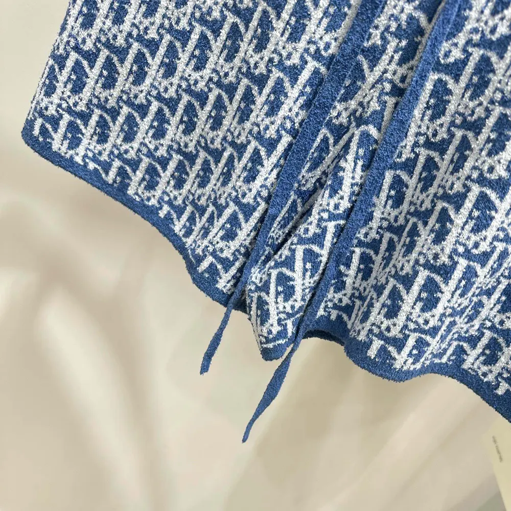 Dior Women Dioriviera Shorts Blue Spongy Dior Oblique Cotton-Blend Jacquard - image 9