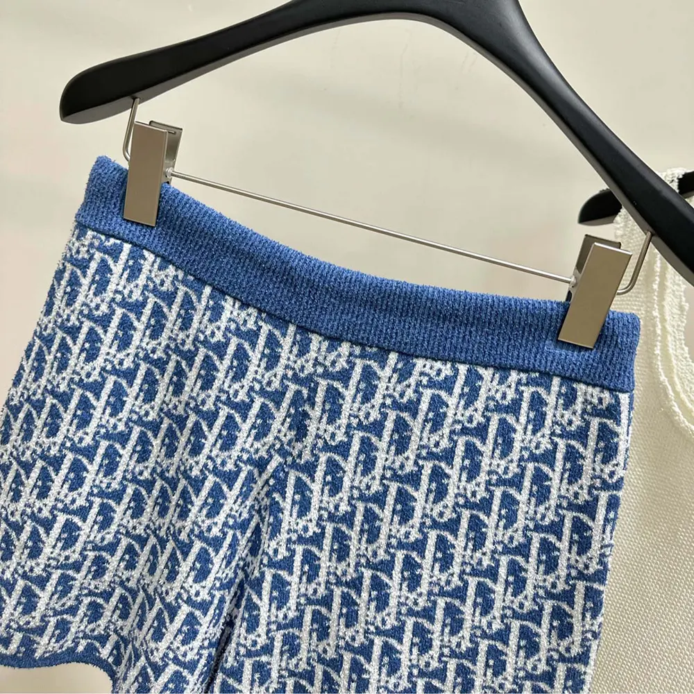 Dior Women Dioriviera Shorts Blue Spongy Dior Oblique Cotton-Blend Jacquard - image 5