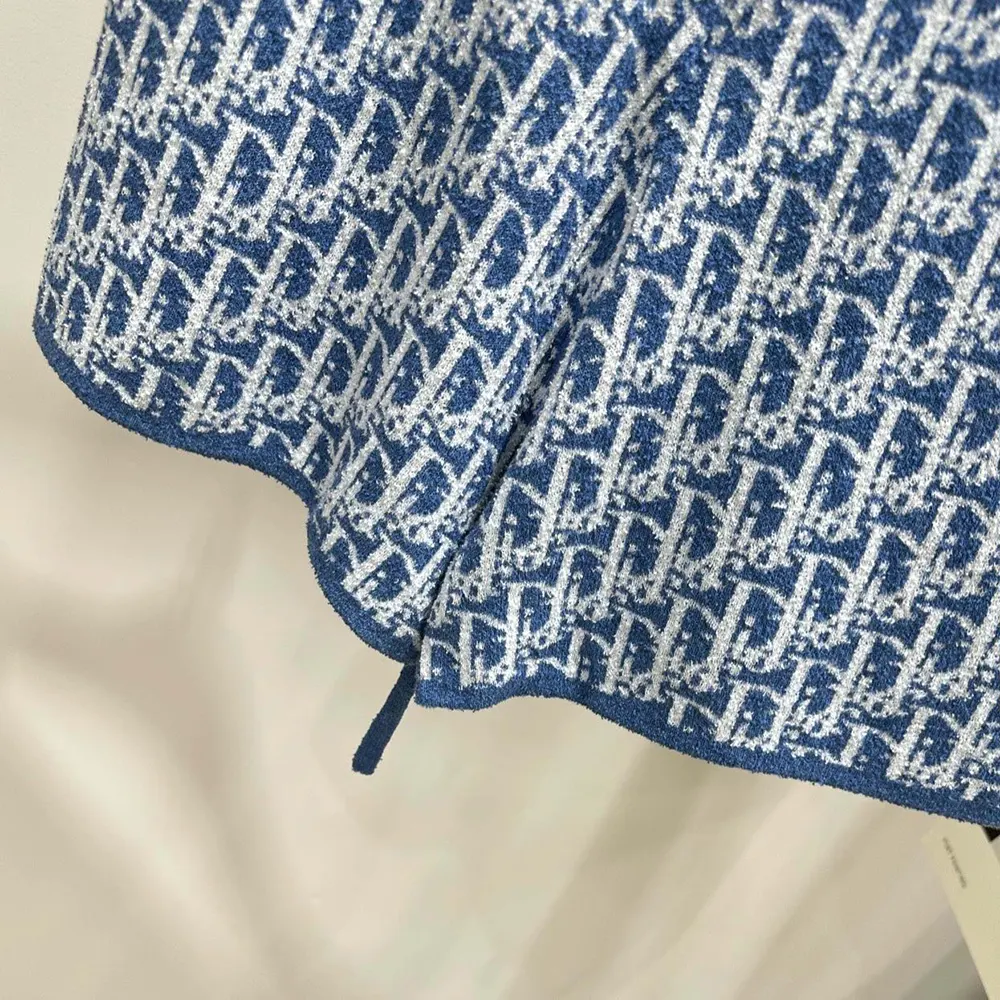 Dior Women Dioriviera Shorts Blue Spongy Dior Oblique Cotton-Blend Jacquard - image 8