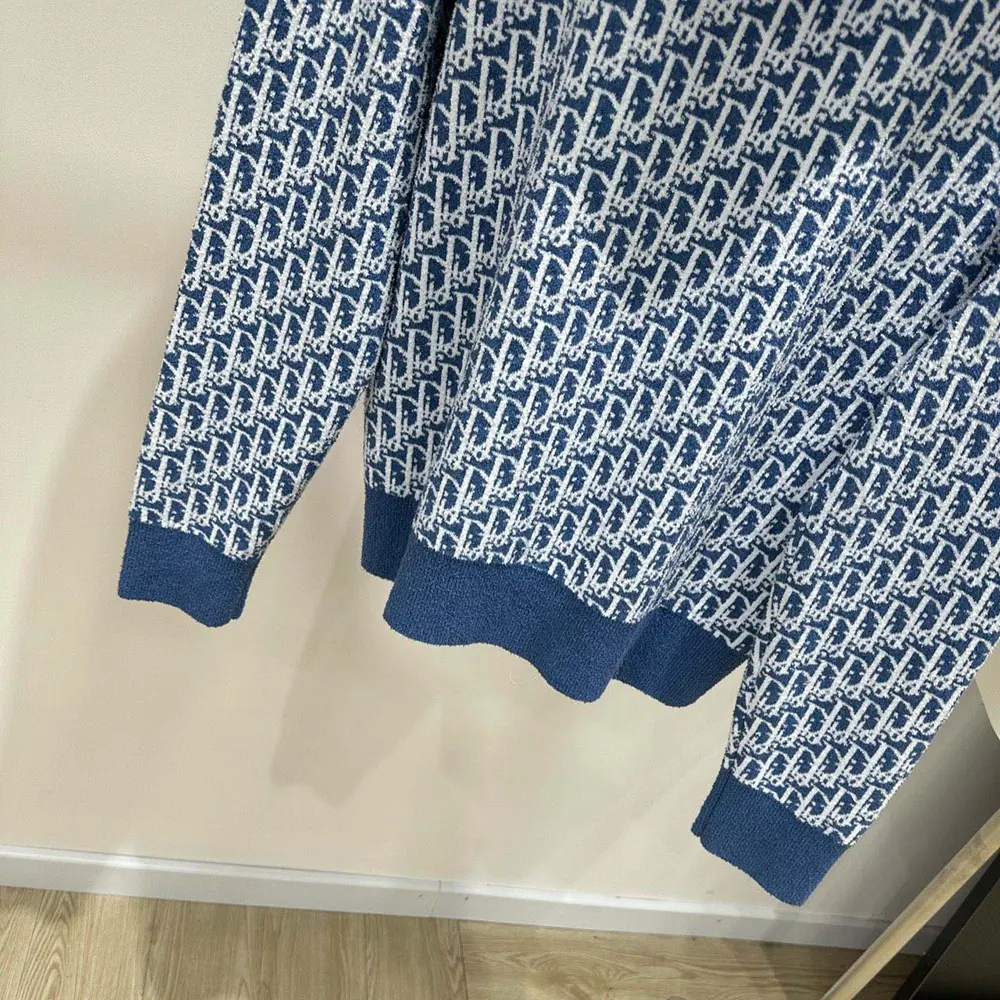 Dior Women Dioriviera Zipped Cardigan with Hood Blue Spongy Dior Oblique Cotton-Blend Jacquard - image 8