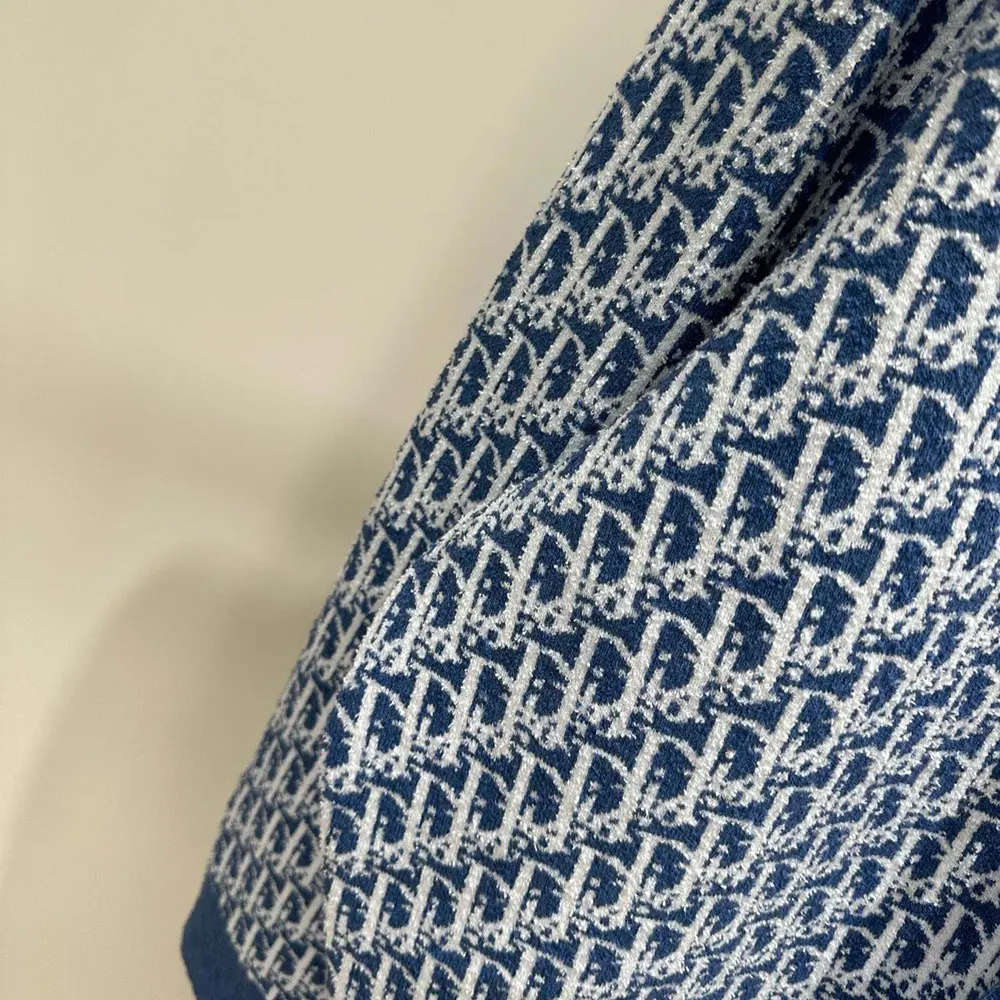 Dior Women Dioriviera Zipped Cardigan with Hood Blue Spongy Dior Oblique Cotton-Blend Jacquard - image 10