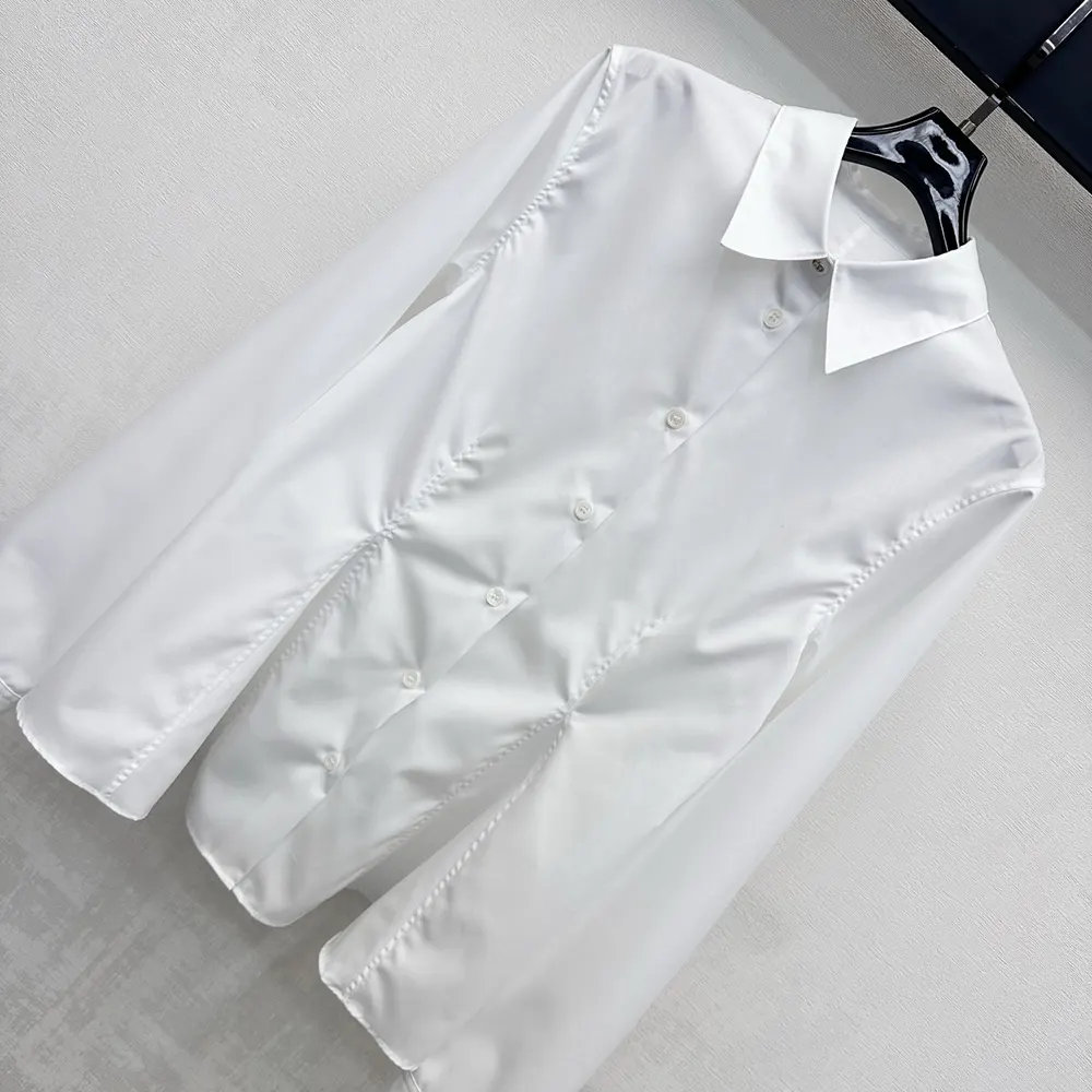 Dior Women Peplum Blouse White Cotton Poplin - image 4