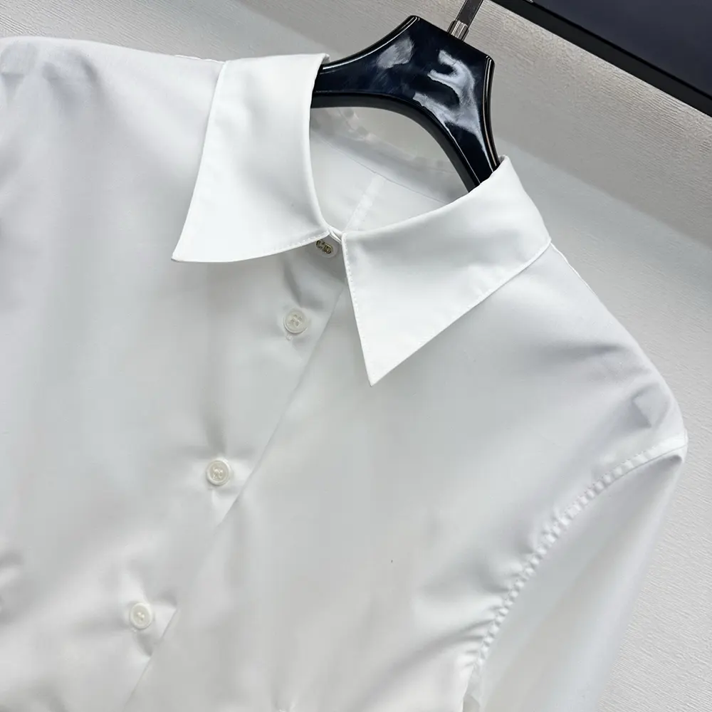 Dior Women Peplum Blouse White Cotton Poplin - image 7