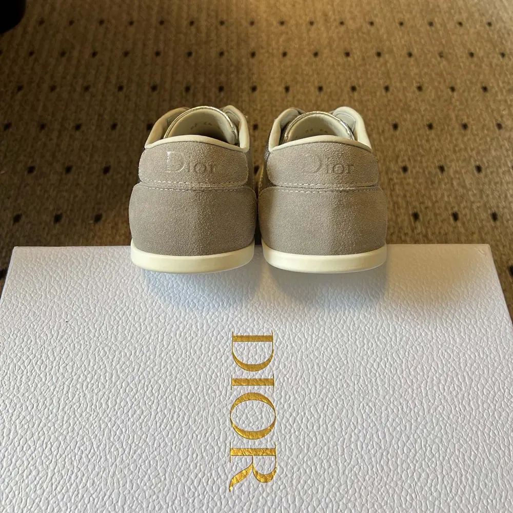 Dior Women Ribbon Sneaker Gray Suede Calfskin and Silver-Tone Crinkled Laminated Lambskin - image 6