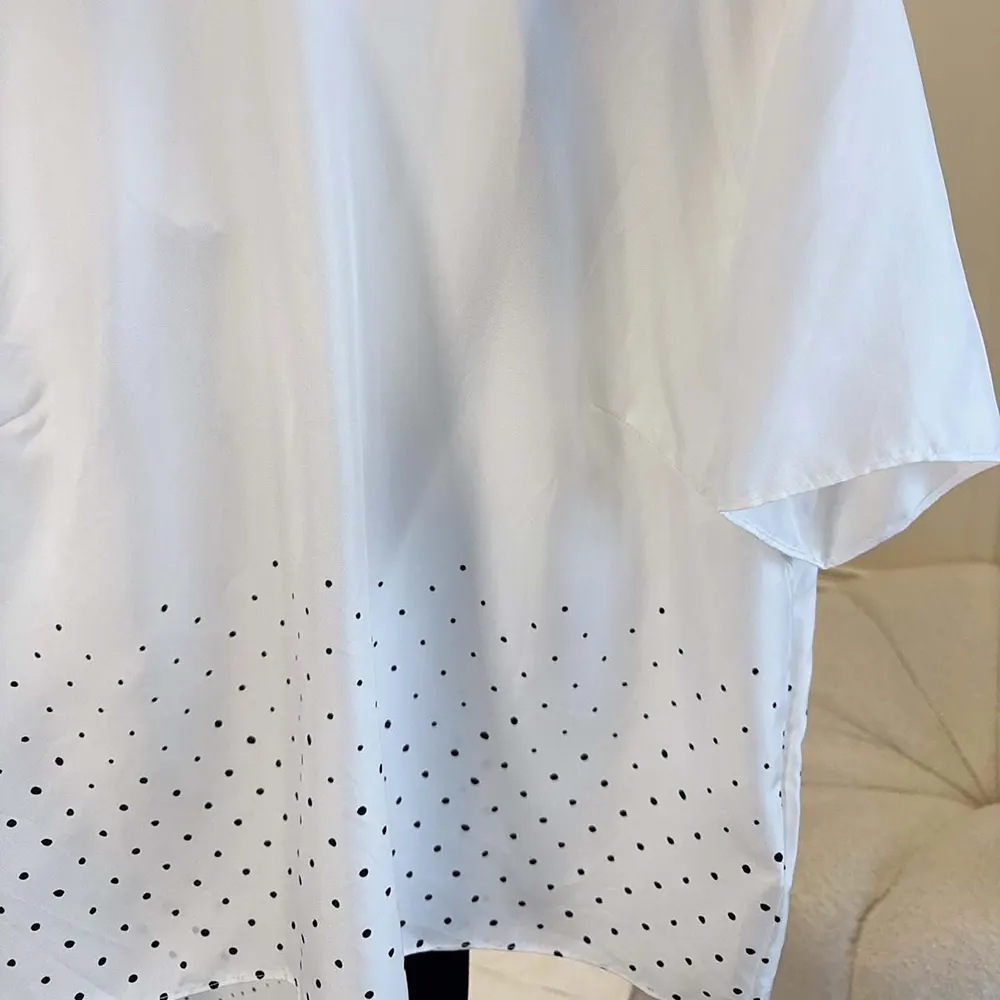 Dior Women Short-Sleeved Blouse with Rear Tie White Silk Twill with Black PolkaDior Motif - image 6
