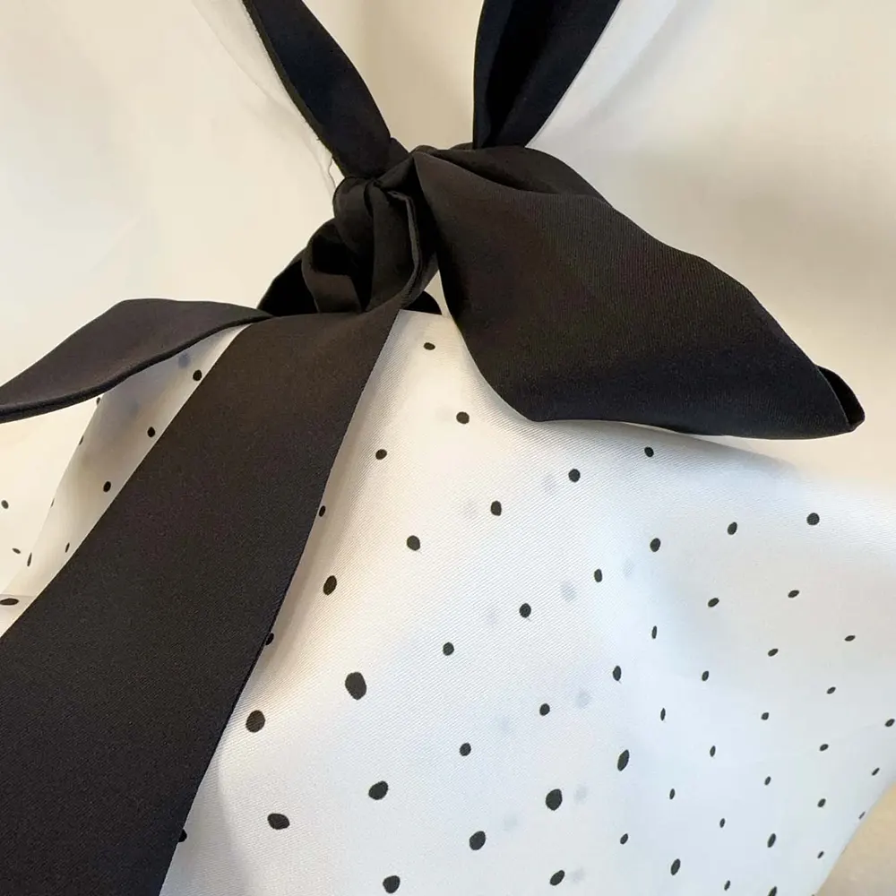 Dior Women Short-Sleeved Blouse with Rear Tie White Silk Twill with Black PolkaDior Motif - image 9
