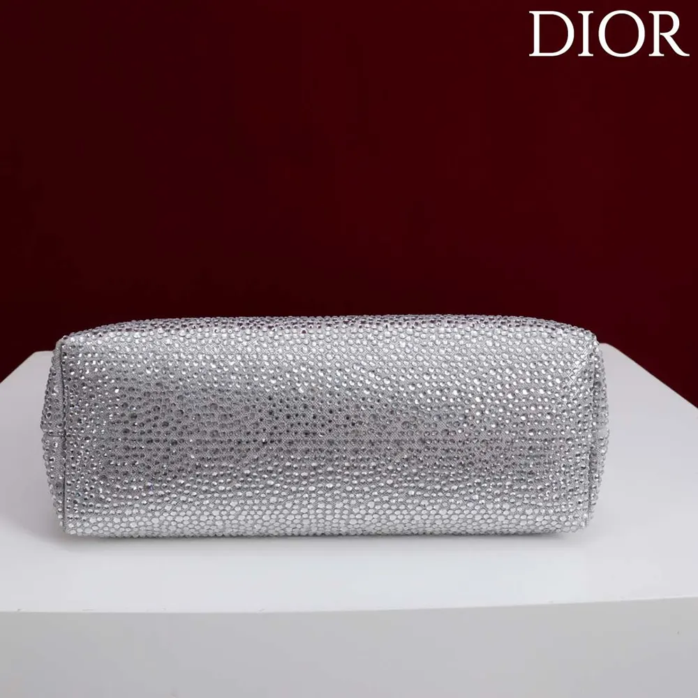 Dior Women Small Dior Bow Bag Silver-Tone Goatskin and Strass - image 5