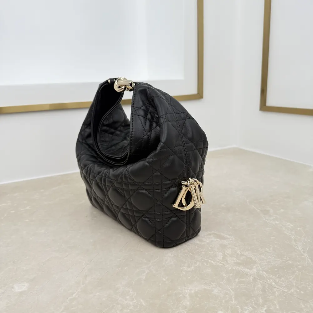 Dior Women Small Dior Toujours Hobo Bag Black Cannage Lambskin - image 5