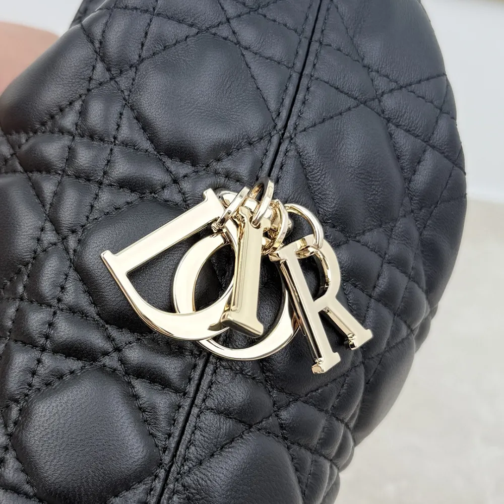 Dior Women Small Dior Toujours Hobo Bag Black Cannage Lambskin - image 9