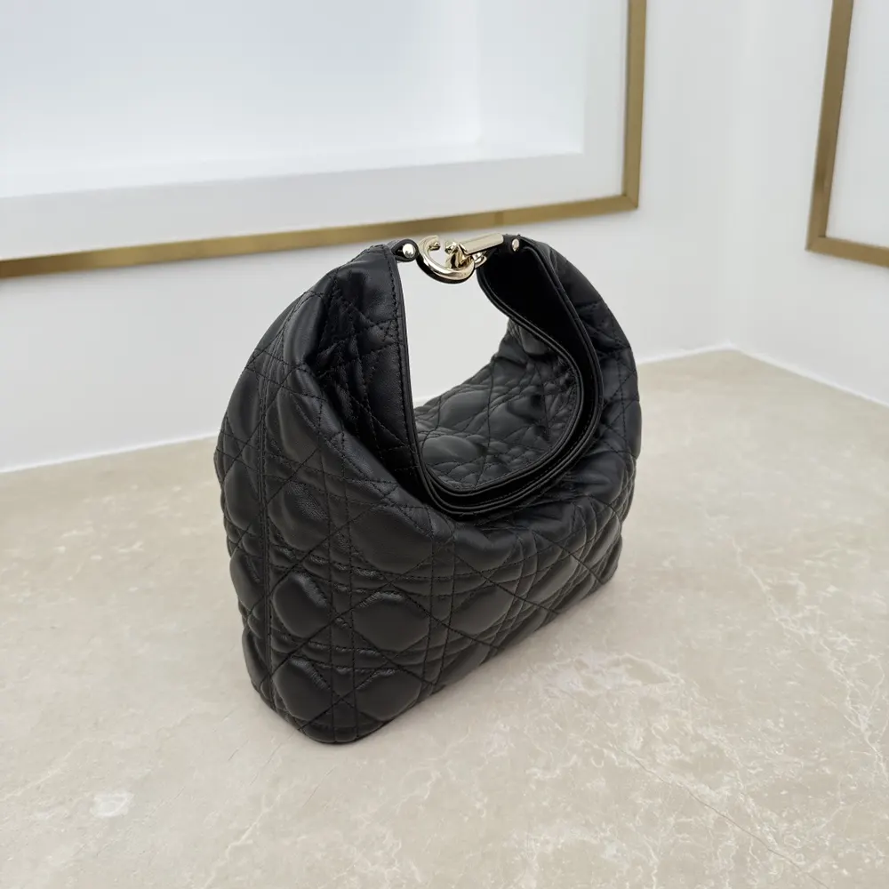 Dior Women Small Dior Toujours Hobo Bag Black Cannage Lambskin - image 6